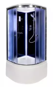 Душевая кабина «Deto» B-10S LED 100/100 высокий поддон матовая/чёрная с электрикой