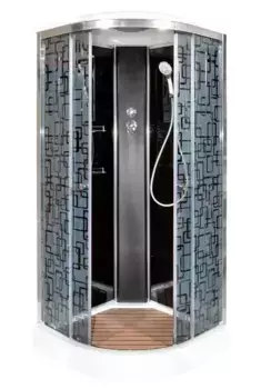 Душевая кабина «Deto» BM-1590 90/90 низкий поддон матовая с рисунком/черная