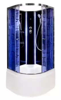 Душевая кабина «Deto» BM-4590 N LED 90/90 высокий поддон матовая с рисунком/чёрная без крыши с электрикой