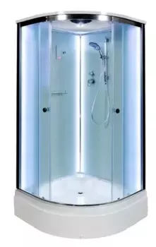 Душевая кабина «Deto» D278S Led 80/80 средний поддон матовая/хром с электрикой