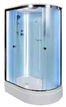 Душевая кабина «Deto» D-272S LED 120/80 средний поддон матовая/белая с электрикой левая