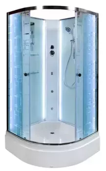 Душевая кабина «Deto» ЕМ2710 N Led 100/100 средний поддон матовая с рисунком/хром без крыши с гидромассажем с электрикой