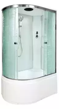 Душевая кабина «Deto» EM-4511 110/80 высокий поддон матовая с рисунком/белая правая