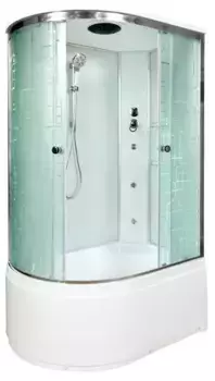 Душевая кабина «Deto» EM-4511 110/80 высокий поддон матовая с рисунком/белая с гидромассажем правая