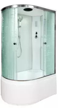 Душевая кабина «Deto» EM-4512 120/80 высокий поддон матовая с рисунком/белая с электрикой правая
