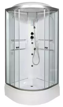 Душевая кабина «Deto» L510 Led 100/100 средний поддон прозрачная/хром с гидромассажем с электрикой