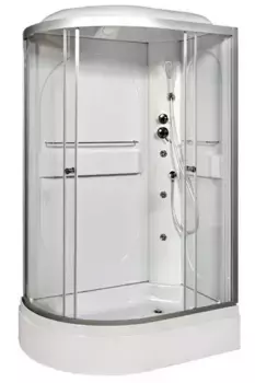 Душевая кабина «Deto» L520 120/80 средний поддон прозрачная/хром с гидромассажем правая