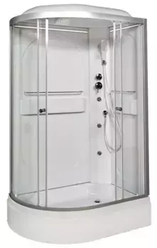 Душевая кабина «Deto» L520 Led 120/80 средний поддон прозрачная/хром с гидромассажем с электрикой правая