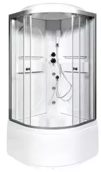 Душевая кабина «Deto» L610 100/100 высокий поддон прозрачная/хром с гидромассажем