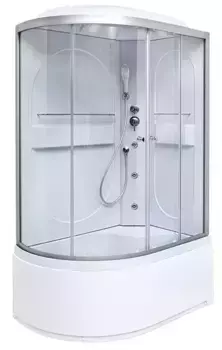 Душевая кабина «Deto» L620 120/80 высокий поддон прозрачная/хром с гидромассажем с электрикой правая