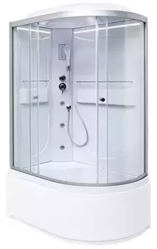 Душевая кабина «Deto» L620 Led 120/80 высокий поддон прозрачная/хром с гидромассажем с электрикой левая