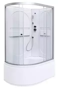 Душевая кабина «Deto» L620 N Led 120/80 высокий поддон прозрачная/хром без крыши с электрикой правая