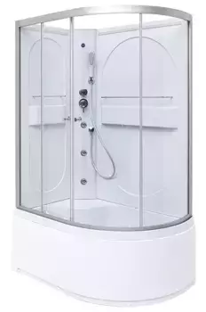 Душевая кабина «Deto» L620 N Led 120/80 высокий поддон прозрачная/хром без крыши с гидромассажем с электрикой левая