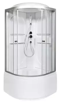 Душевая кабина «Deto» L690 90/90 высокий поддон прозрачная/хром