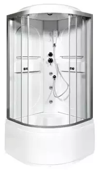 Душевая кабина «Deto» L690 90/90 высокий поддон прозрачная/хром с гидромассажем с электрикой