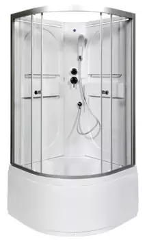 Душевая кабина «Deto» L690 N Led 90/90 высокий поддон прозрачная/хром без крыши с электрикой