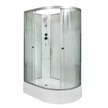 Душевая кабина «Deto» L720 120/80 средний поддон матовая/белая без крыши левая