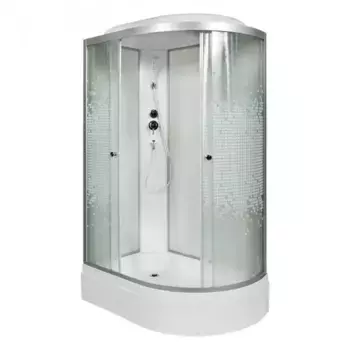 Душевая кабина «Deto» L720 120/80 средний поддон матовая/белая левая