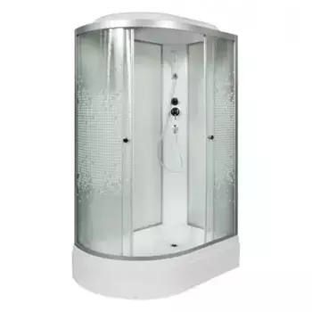 Душевая кабина «Deto» L720 120/80 средний поддон матовая/белая правая