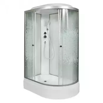 Душевая кабина «Deto» L720 120/80 средний поддон матовая/белая с электрикой левая