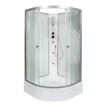 Душевая кабина «Deto» L 710 100/100 средний поддон матовая/белая без крыши с гидромассажем