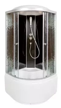 Душевая кабина «Deto» L-890 90/90 высокий поддон матовая с рисунком/чёрная