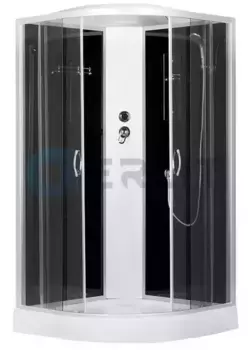Душевая кабина «Erlit» Comfort 100/100 низкий поддон тонированная/чёрная