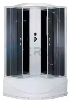 Душевая кабина «Erlit» Comfort 100/100 высокий поддон тонированная/чёрная