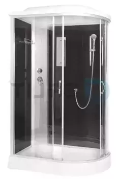 Душевая кабина «Erlit» Comfort 120/80 низкий поддон тонированная/чёрная левая