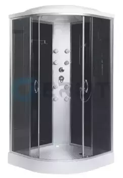 Душевая кабина «Erlit» Comfort 90/90 низкий поддон тонированная/чёрная с гидромассажем