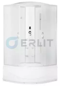 Душевая кабина «Erlit» Comfort 90/90 высокий поддон матовая/матовая с гидромассажем