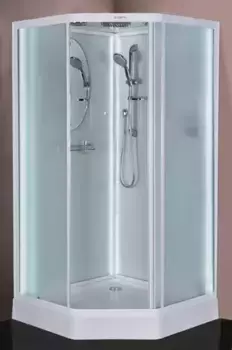 Душевая кабина «Esbano» EST-L100PR 100/100 низкий поддон матовая/белая с электрикой