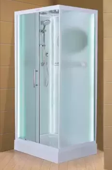 Душевая кабина «Esbano» EST-L108CKR 100/80 низкий поддон матовая/белая с электрикой универсальная