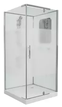 Душевая кабина «Grossman» GR171QR 90/90 низкий поддон прозрачная-матовая/белая без крыши правая