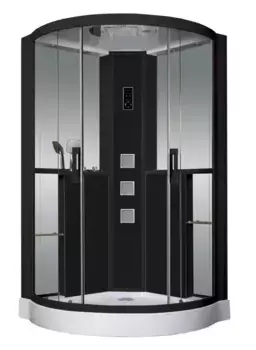 Душевая кабина «Grossman» GR242 120/120 низкий поддон прозрачная/чёрная с гидромассажем с электрикой