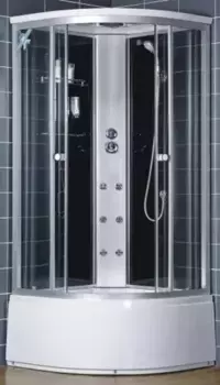 Душевая кабина «Loranto» CS-001 100/100 высокий поддон тонированная/матовый хром с гидромассажем
