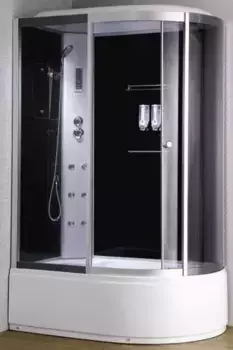 Душевая кабина «Loranto» CS-007-2 135/85 высокий поддон тонированная/матовый хром с гидромассажем с электрикой левая