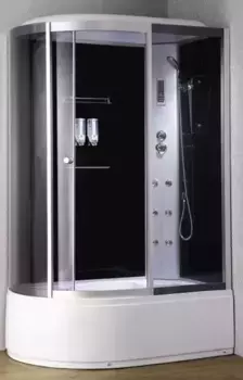 Душевая кабина «Loranto» CS-007-2 135/85 высокий поддон тонированная/матовый хром с гидромассажем с электрикой правая