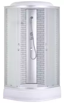 Душевая кабина «Loranto» CS-6610-25 FW 100/100 средний поддон белая с рисунком/хром