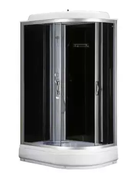 Душевая кабина «Loranto» CS-66120-20 L G 120/80 средний поддон прозрачная/чёрная левая