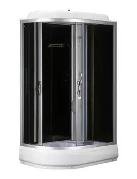 Душевая кабина «Loranto» CS-66120-20 R G 120/80 средний поддон прозрачная/чёрная правая