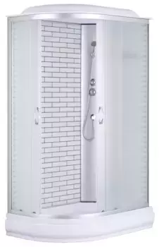 Душевая кабина «Loranto» CS-66120-20R FW 120/80 средний поддон белая с рисунком/хром правая