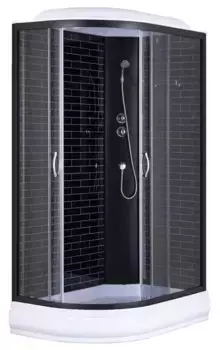 Душевая кабина «Loranto» CS-66120-20R GB 120/80 средний поддон чёрная с рисунком/чёрная правая