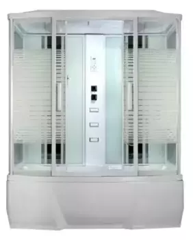 Душевая кабина «Loranto» CS 77-4 150/85 высокий поддон прозрачная с рисунком/белая с гидромассажем с электрикой