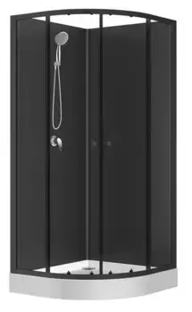 Душевая кабина «Loranto» Neo CS-21800BP-100 100/100 низкий поддон прозрачная/чёрная без крыши