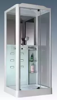 Душевая кабина «Loranto» Selak CS 126 100/90 низкий поддон прозрачная/белая с гидромассажем с электрикой левая