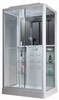 Душевая кабина «Loranto» Selak CS 129 150/90 низкий поддон прозрачная/белая с гидромассажем с электрикой левая