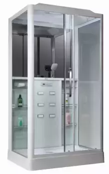 Душевая кабина «Loranto» Selak CS 129 150/90 низкий поддон прозрачная/белая с гидромассажем с электрикой правая
