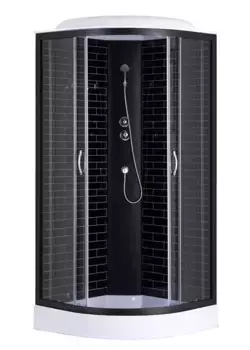 Душевая кабина «Loranto» Sunway CS-6690-13GB 90/90 низкий поддон серая/чёрная