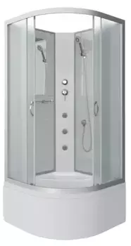 Душевая кабина «Niagara» NG-2307-14BKG 80/80 высокий поддон матовая/белая без крыши с гидромассажем